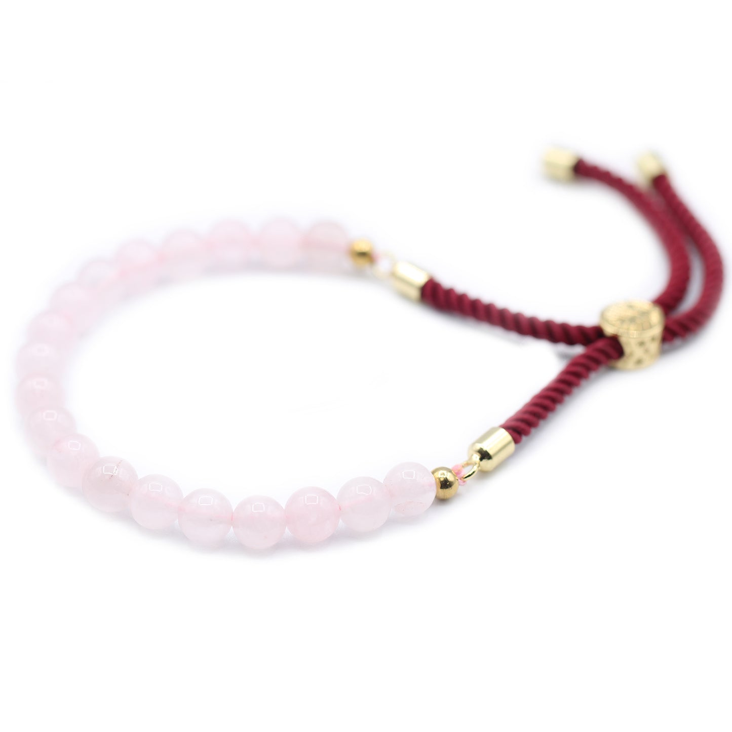 ROSE QUARTZ GOLD PLATED CORD BRACELET