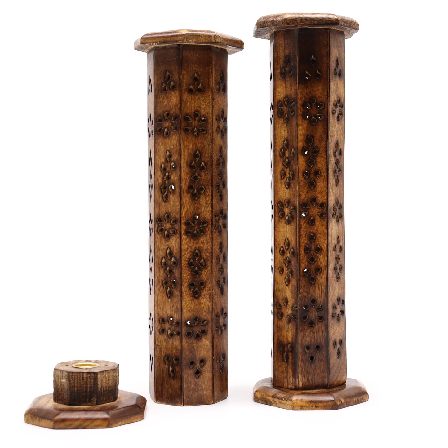 MANGO WOOD TOWER INCENSE HOLDER