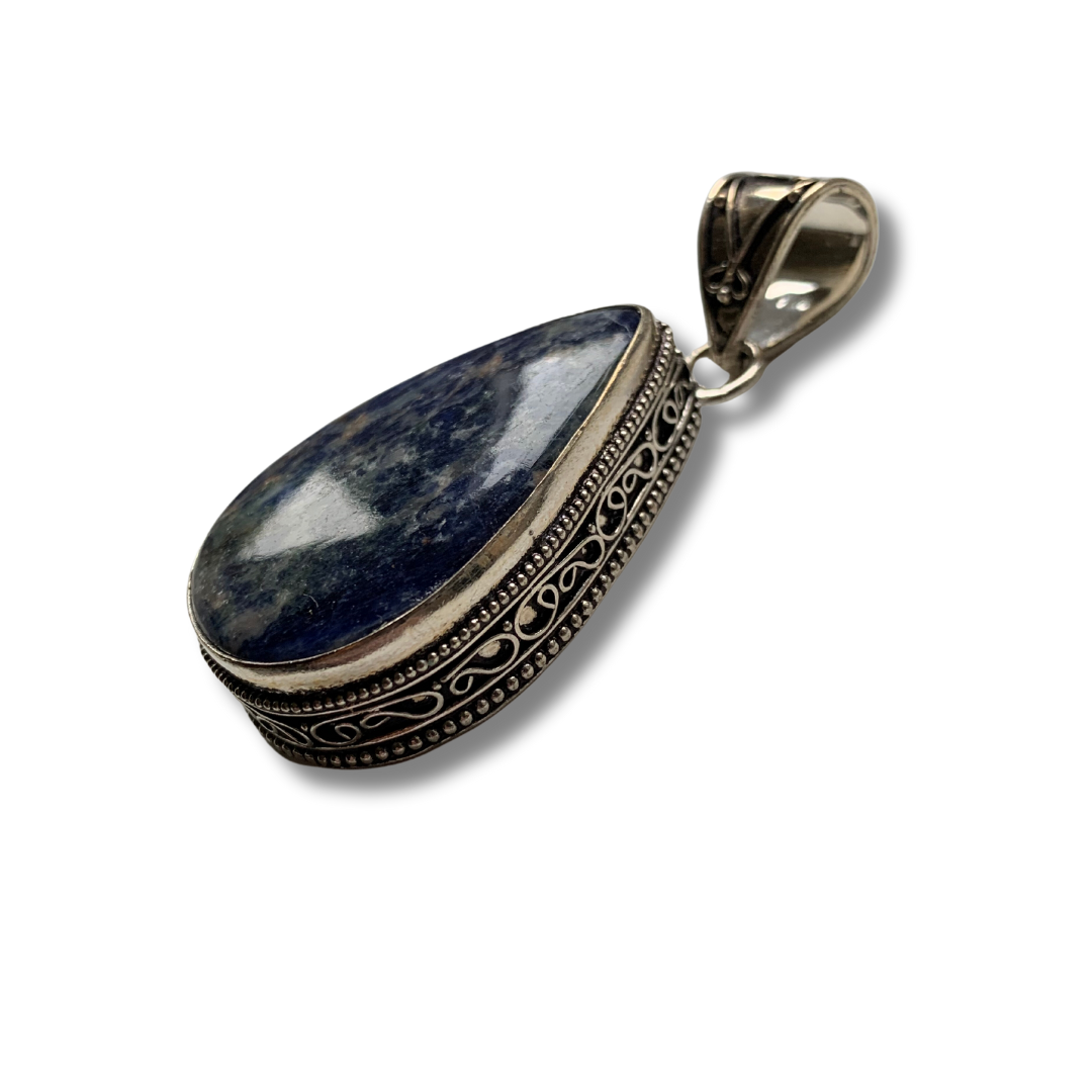 SUNSET SODALITE SILVER PENDANT