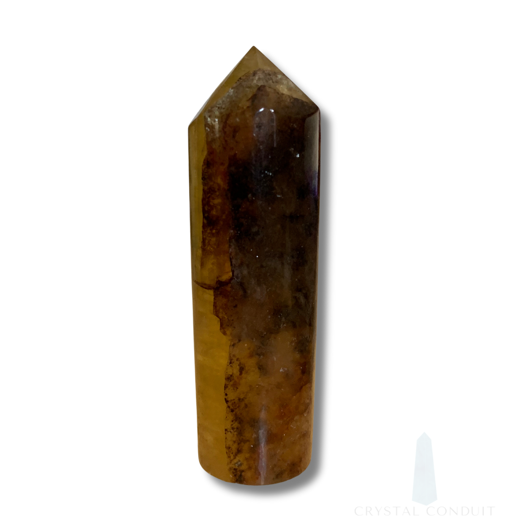 YELLOW FLUORITE CYLINDRICAL TOWER