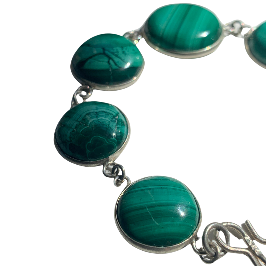 SILVER MALACHITE BRACELET