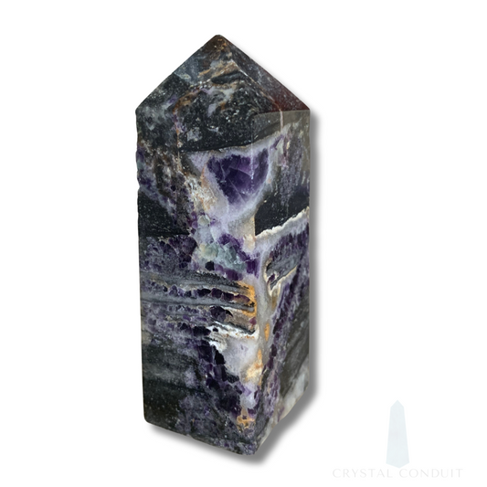 FLUORITE with BLACK SPHALERITE TOWER