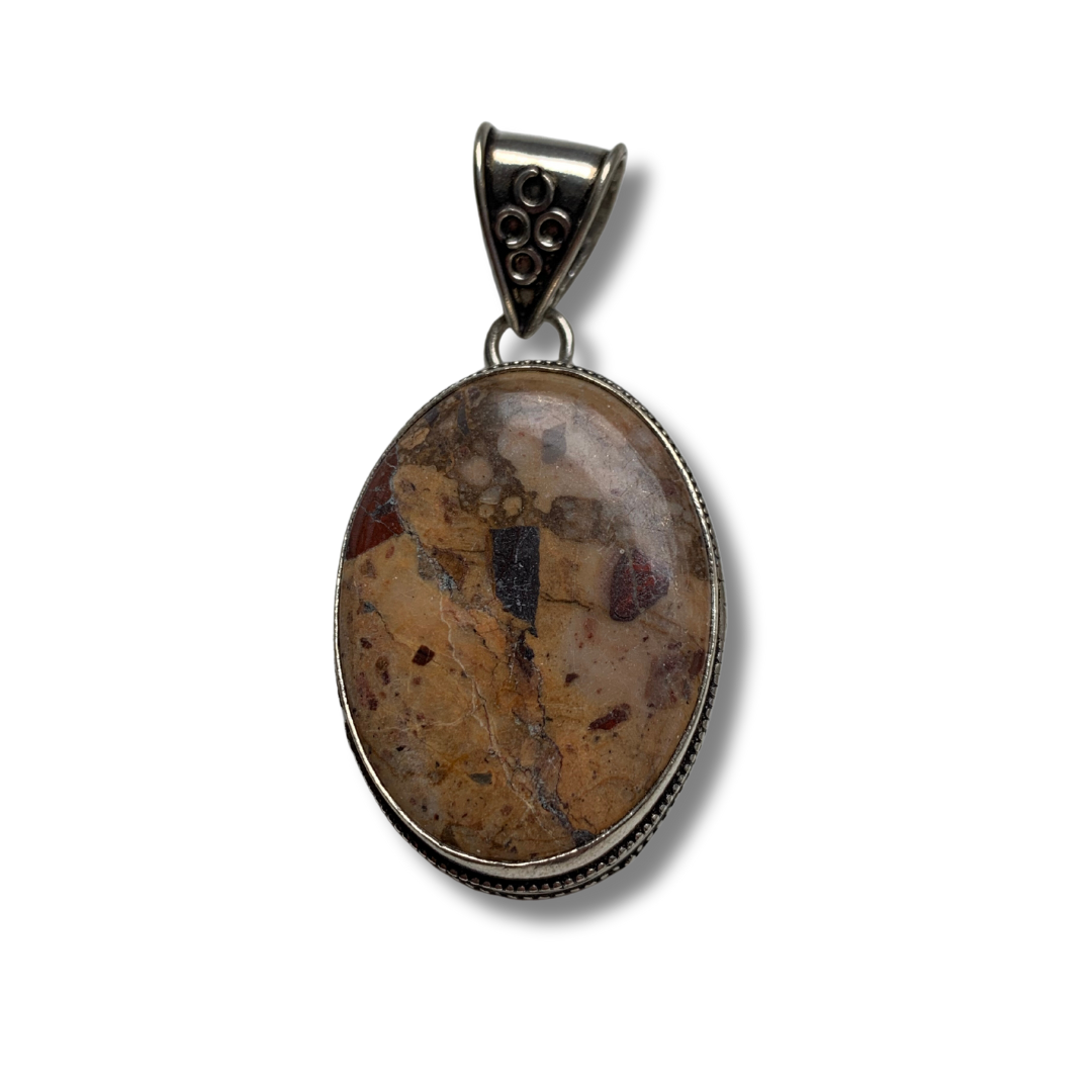 CAPPUCCINO JASPER SILVER PENDANT