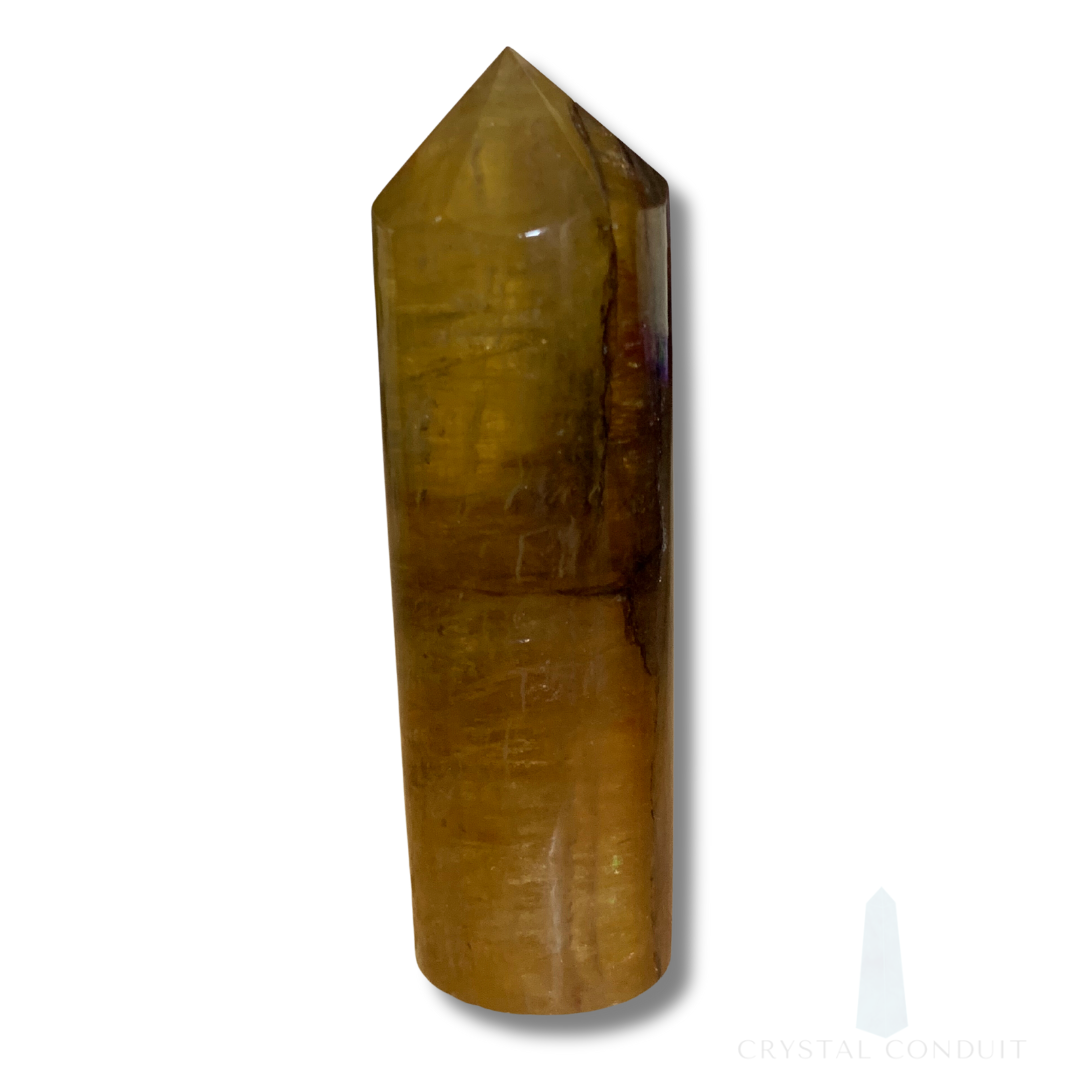 YELLOW FLUORITE CYLINDRICAL TOWER