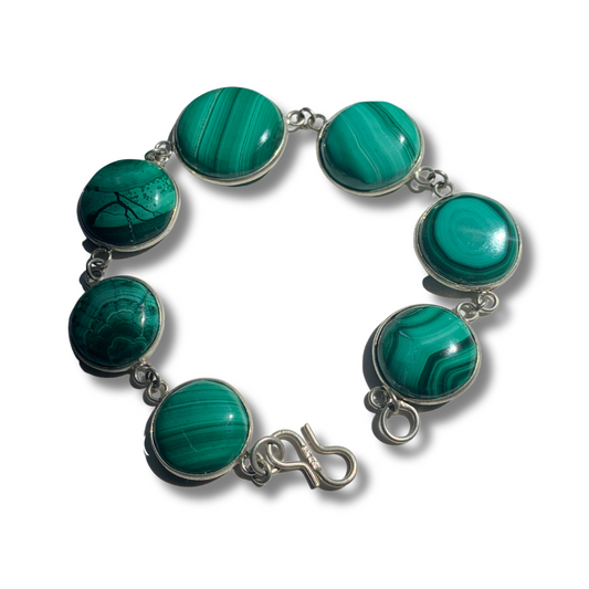 SILVER MALACHITE BRACELET