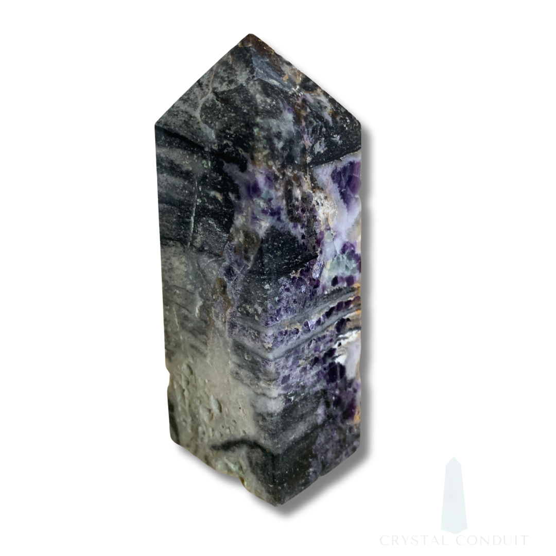 FLUORITE with BLACK SPHALERITE TOWER