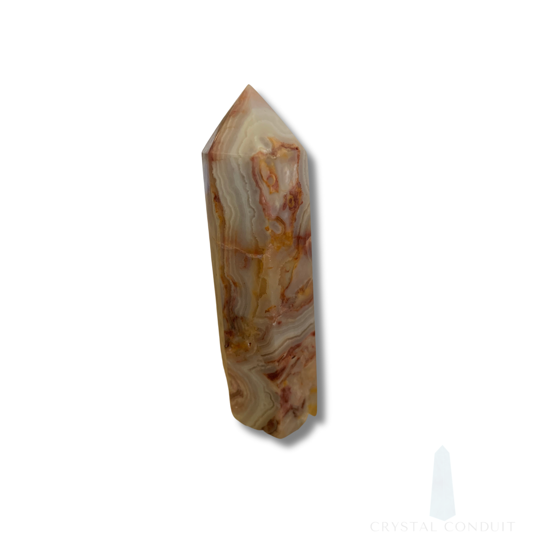 YELLOW MEXICAN CRAZY LACE AGATE TOWERS