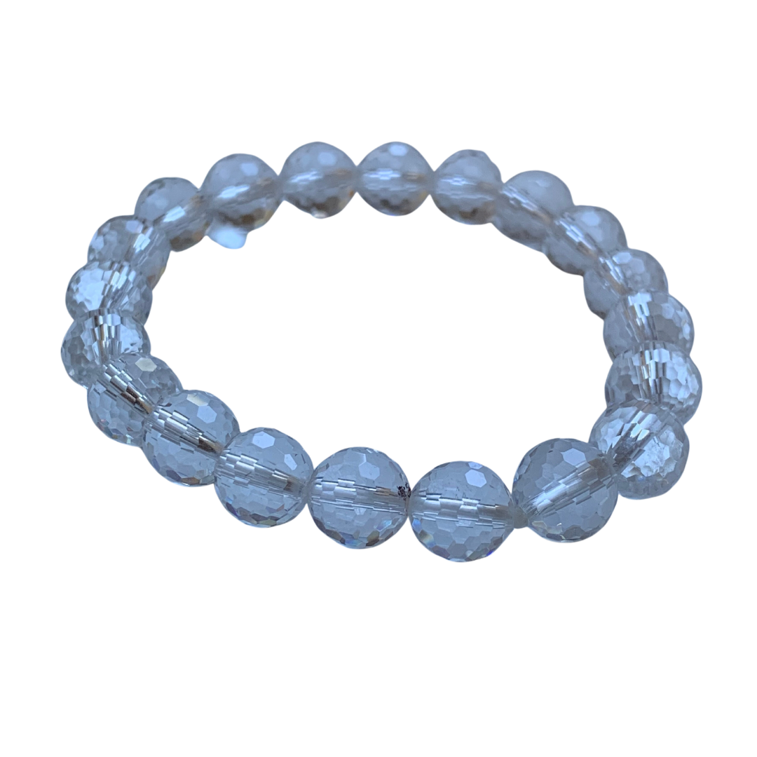 HIGH GRADE CLEAR QUARTZ FACETED BRACELET