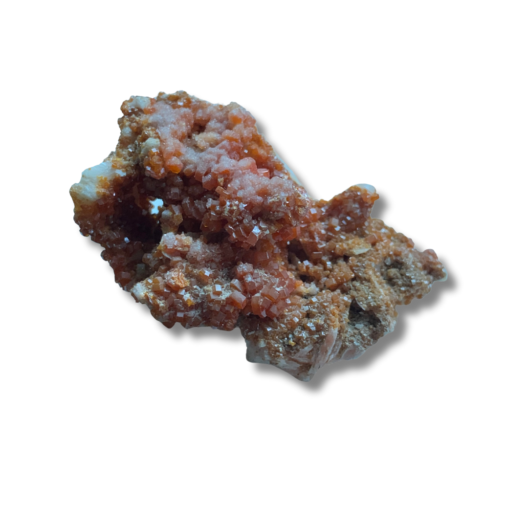 VANADANITE ON BARITE CLUSTER