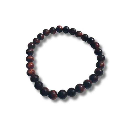 RED TIGER'S EYE BEADED BRACELET