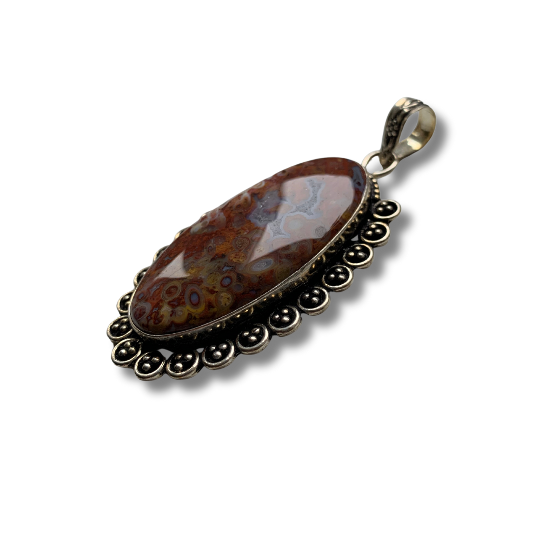 ORBICULAR AGATE SILVER PENDANT