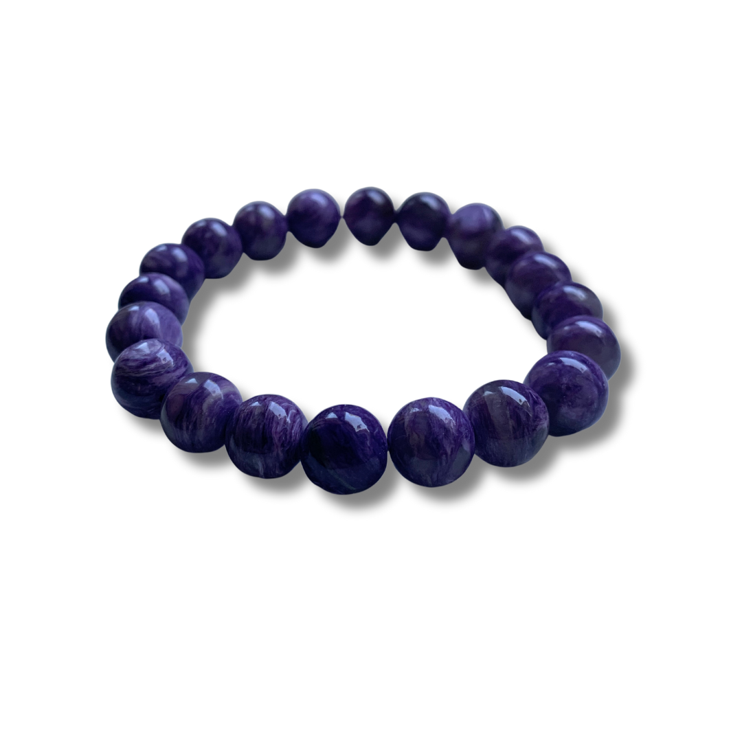 CHUNKY CHAROITE BEADED BRACELET