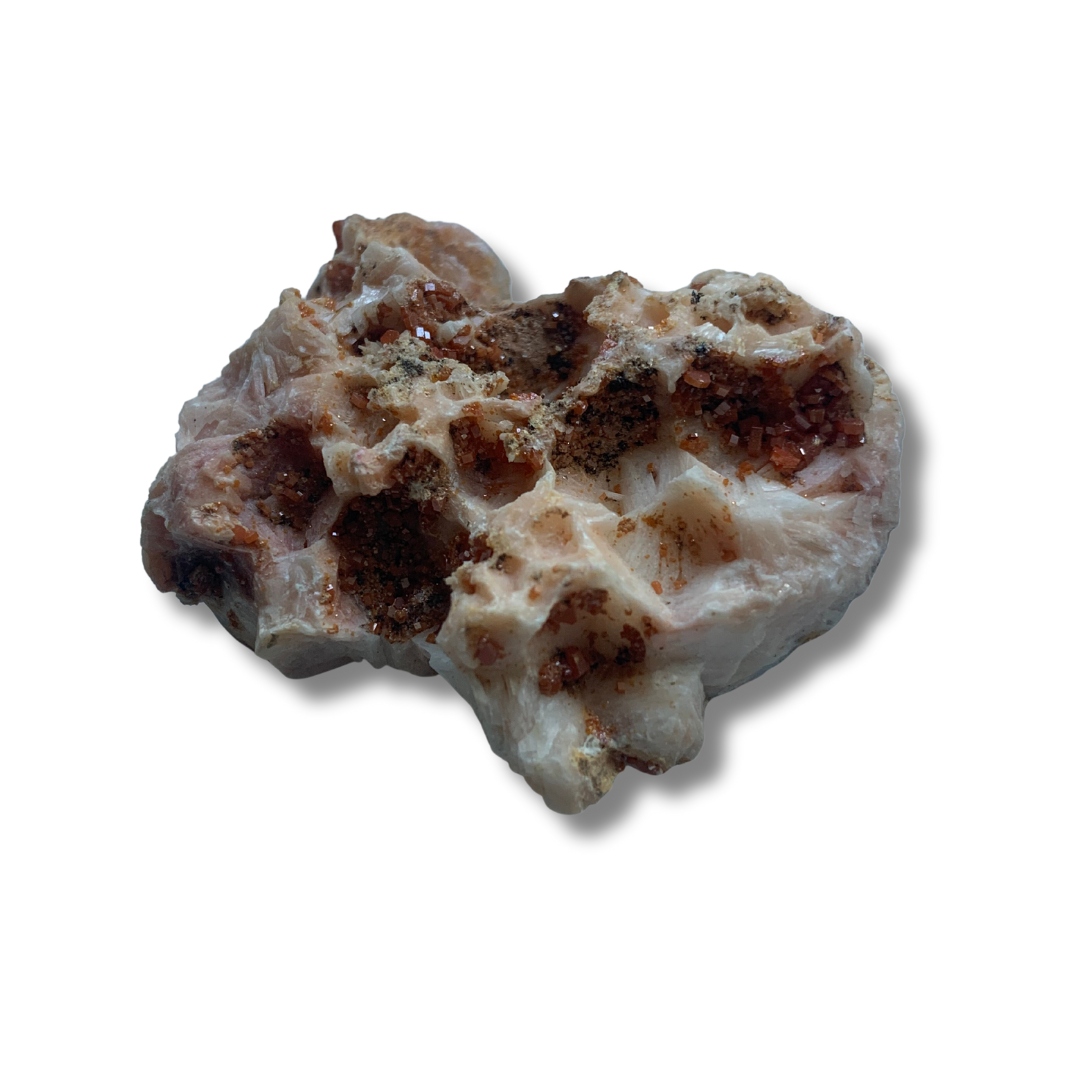 VANADINITE ON BARITE CLUSTER