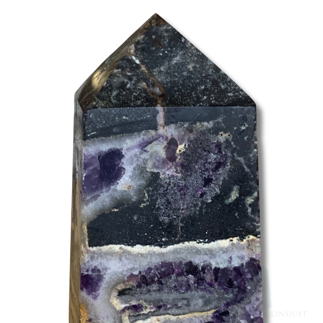 FLUORITE with BLACK SPHALERITE TOWER