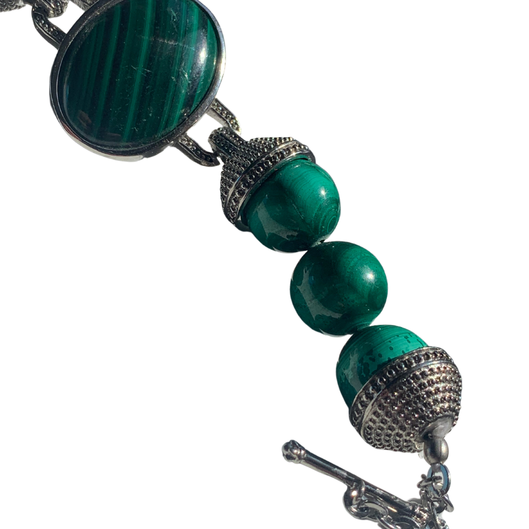 MALACHITE BEADED BRACELET