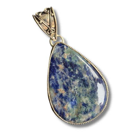 SUNSET SODALITE SILVER PENDANT