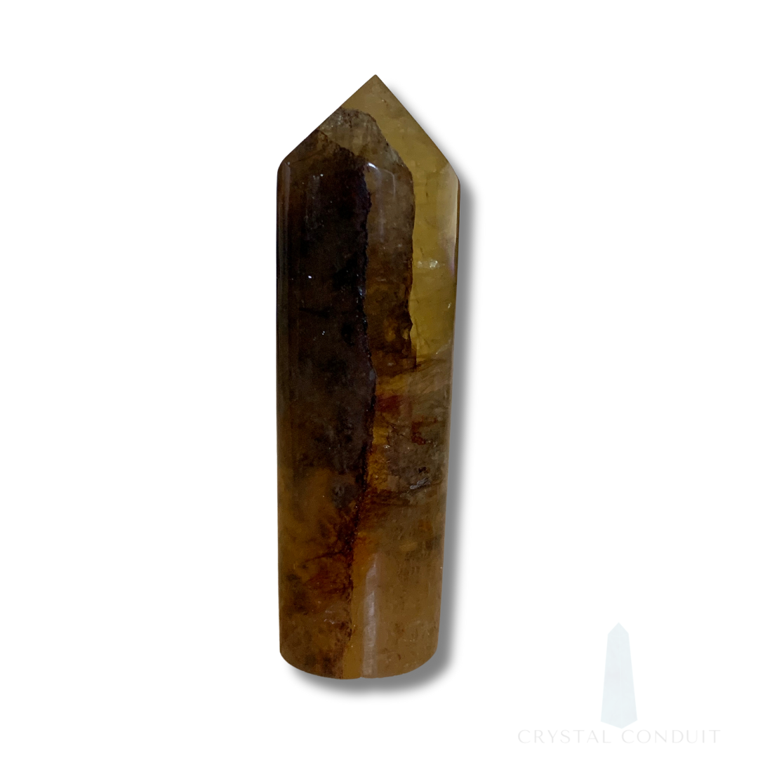 YELLOW FLUORITE CYLINDRICAL TOWER