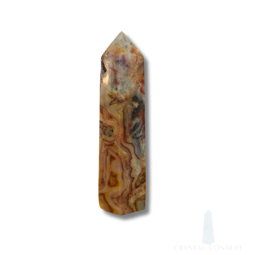 YELLOW MEXICAN CRAZY LACE AGATE TOWERS