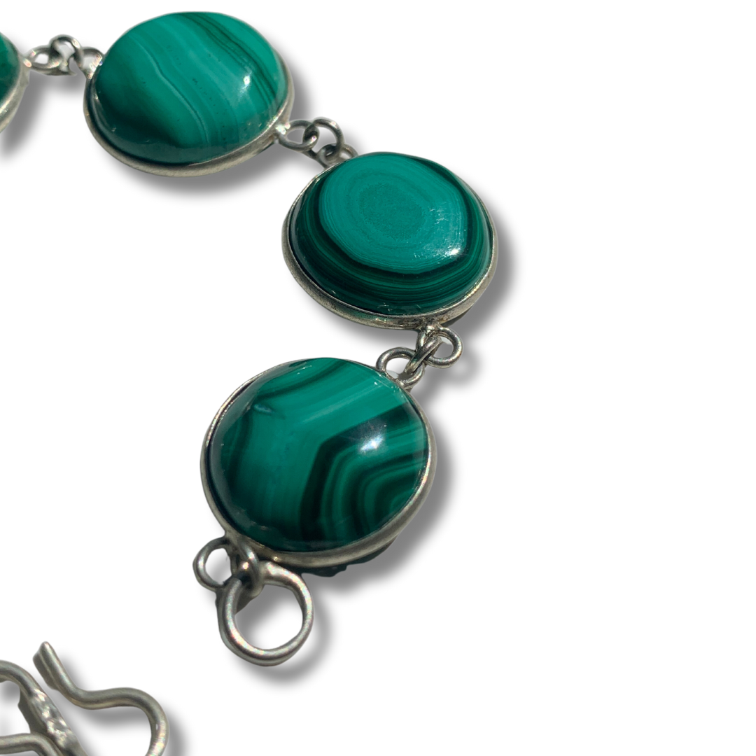 SILVER MALACHITE BRACELET