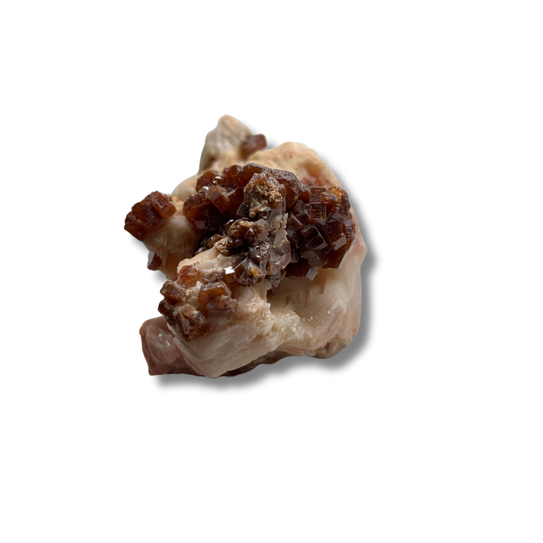 VANADINITE ON BARITE CLUSTER