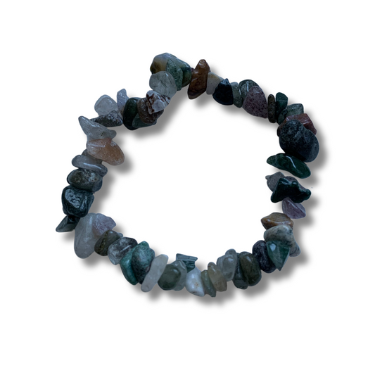 MOSS AGATE CHIP BRACELET