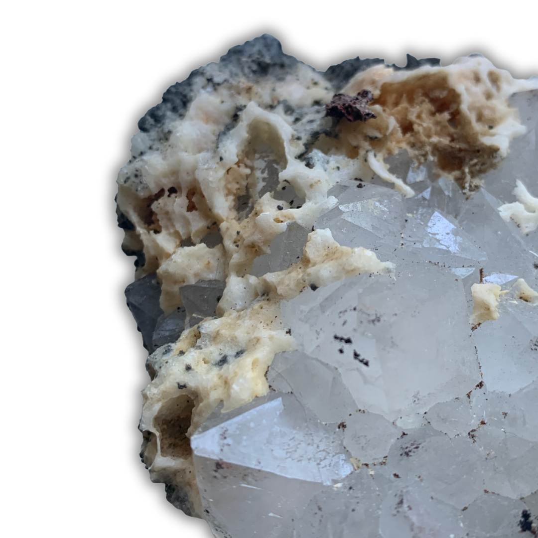 QUARTZ with HEMATITE & CHALCEDONY CLUSTER