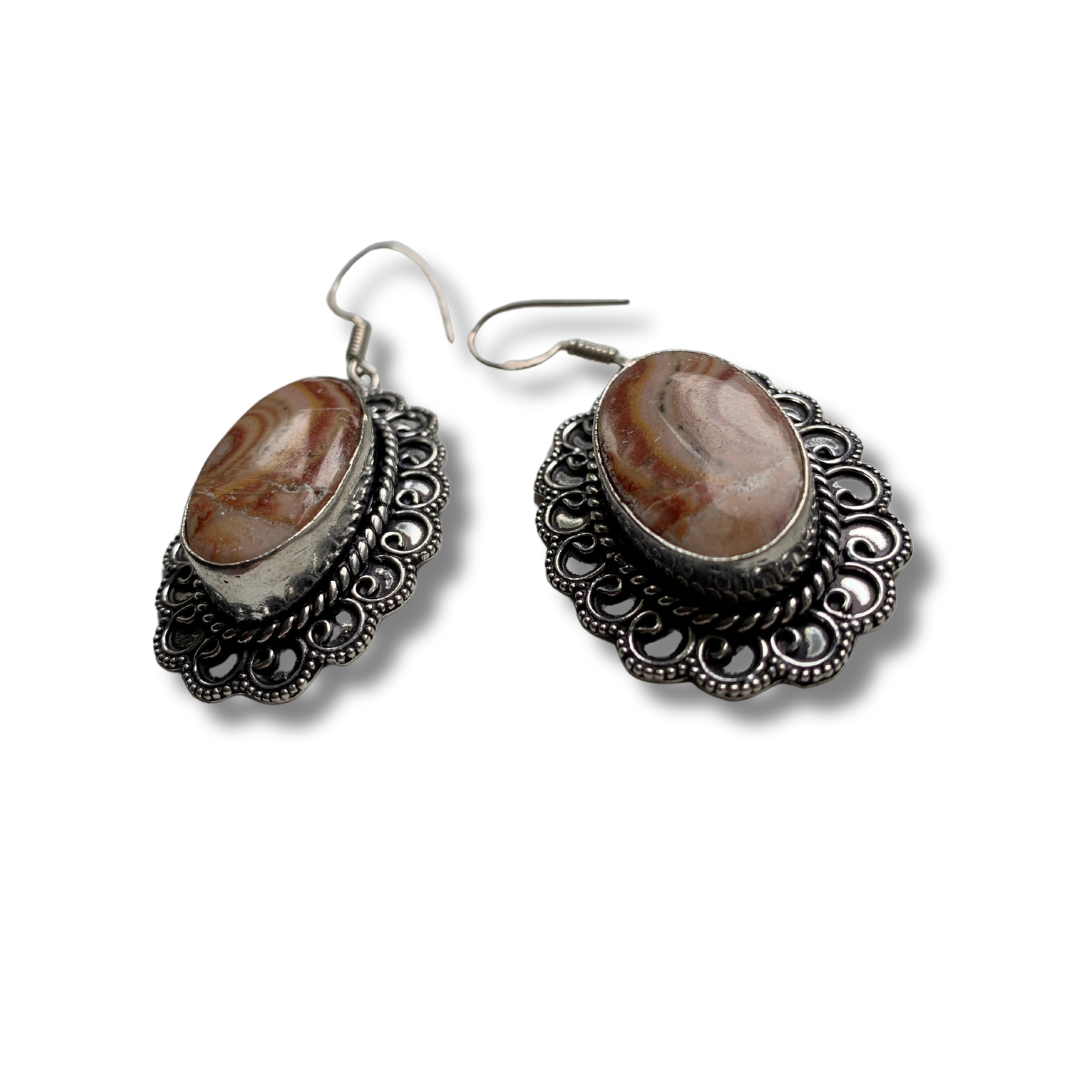 LAKE SUPERIOR AGATE SILVER EARRINGS