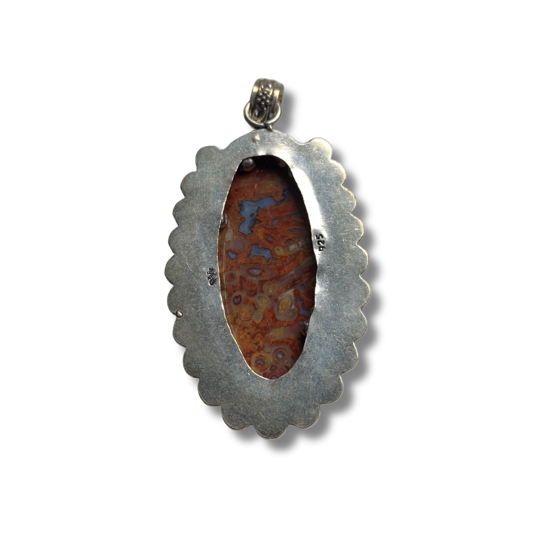 ORBICULAR AGATE SILVER PENDANT