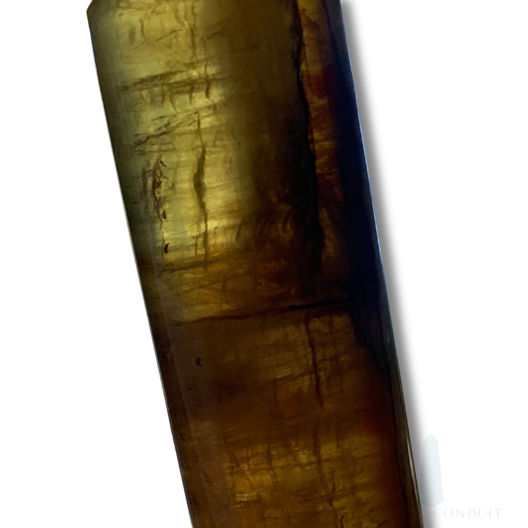 YELLOW FLUORITE CYLINDRICAL TOWER