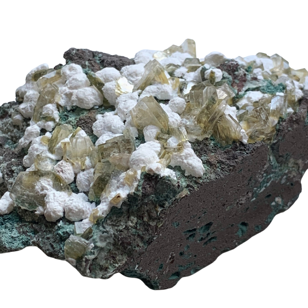 GREEN HEULANDITE CLUSTER