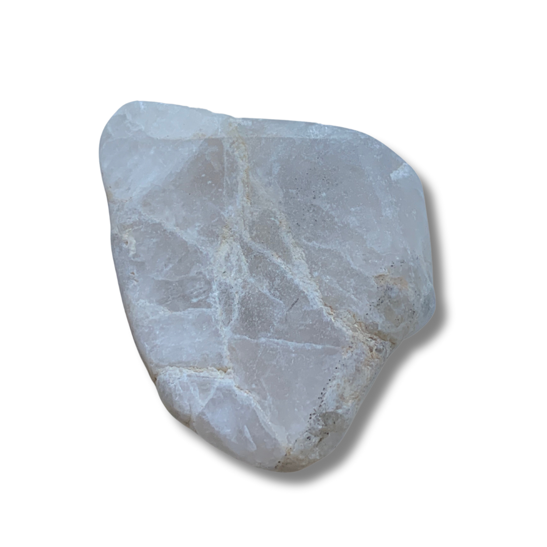 RIVER TUMBLED WHITE FLUORITE with GRAPHITE