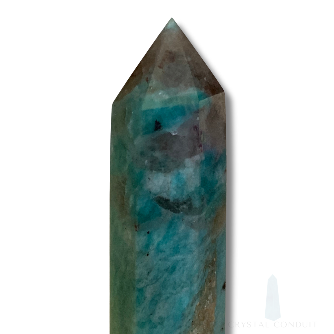 AMAZONITE with SMOKY QUARTZ TOWER