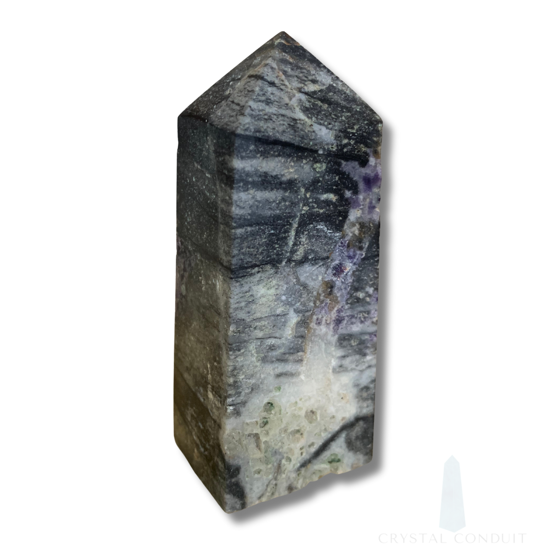 FLUORITE with BLACK SPHALERITE TOWER