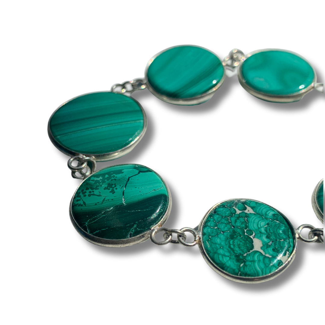 SILVER MALACHITE BRACELET