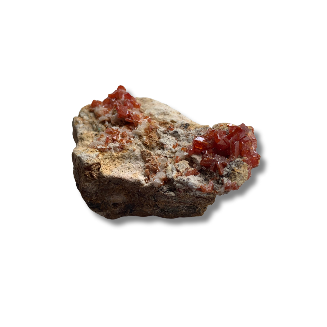 VANADINITE ON BARITE CLUSTER