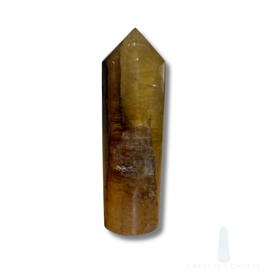 YELLOW FLUORITE CYLINDRICAL TOWER