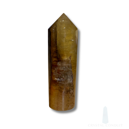 YELLOW FLUORITE CYLINDRICAL TOWER