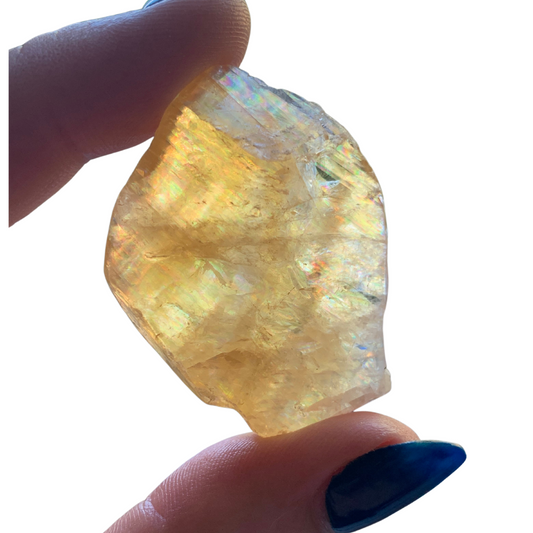 RAW HONEY CALCITE W. RAINBOWS