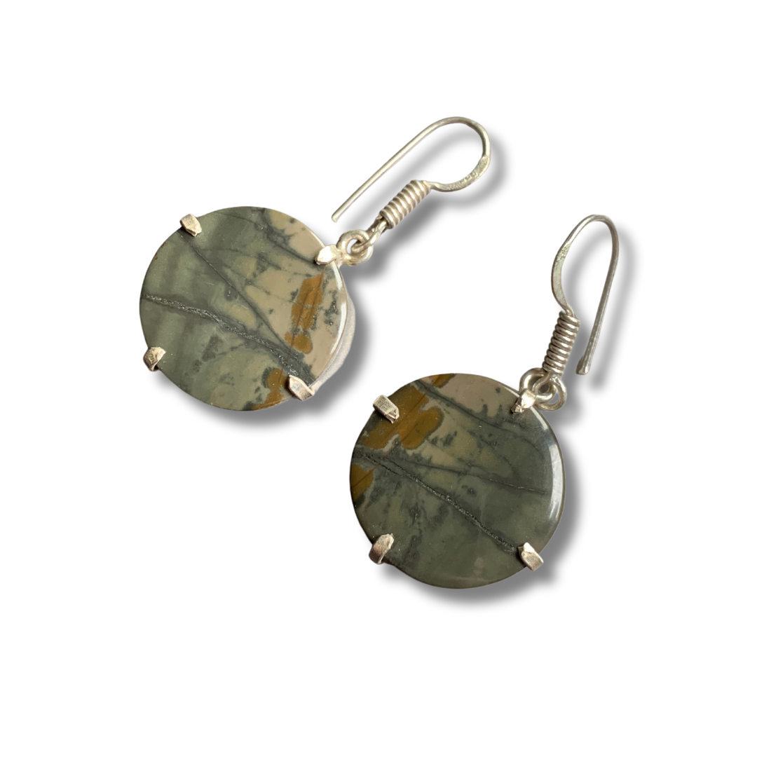 PICASSO JASPER SILVER EARRINGS