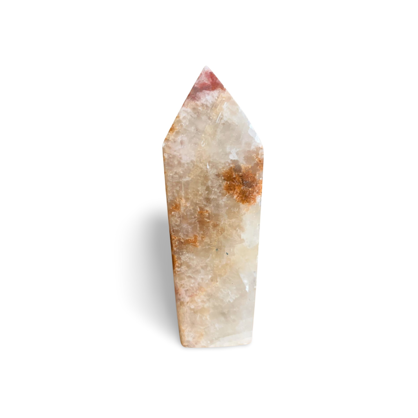 TRI COLOURED CALCITE DOGTOOTH TOWER