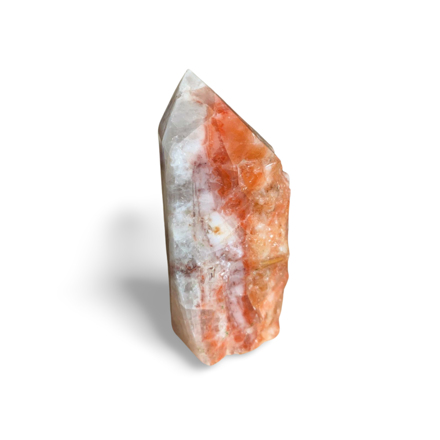 TRI COLOURED CALCITE DOGTOOTH TOWER