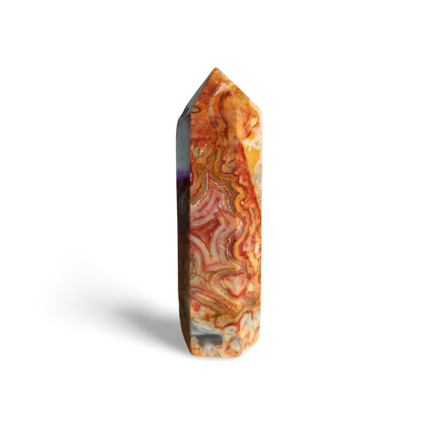 YELLOW MEXICAN CRAZY LACE AGATE TOWER