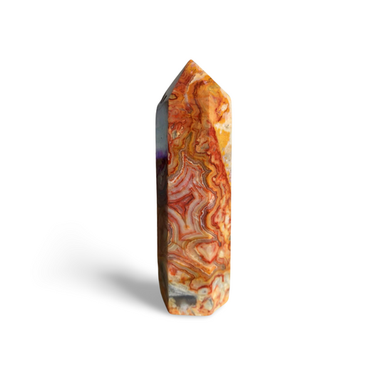 YELLOW MEXICAN CRAZY LACE AGATE TOWER