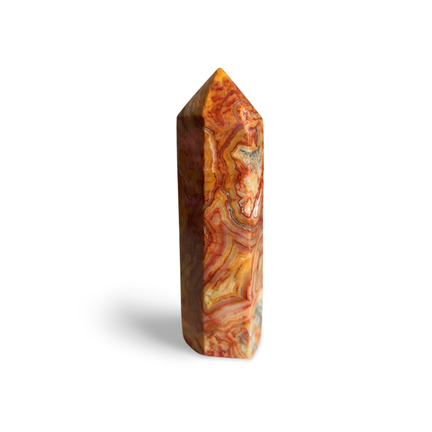 YELLOW MEXICAN CRAZY LACE AGATE TOWER