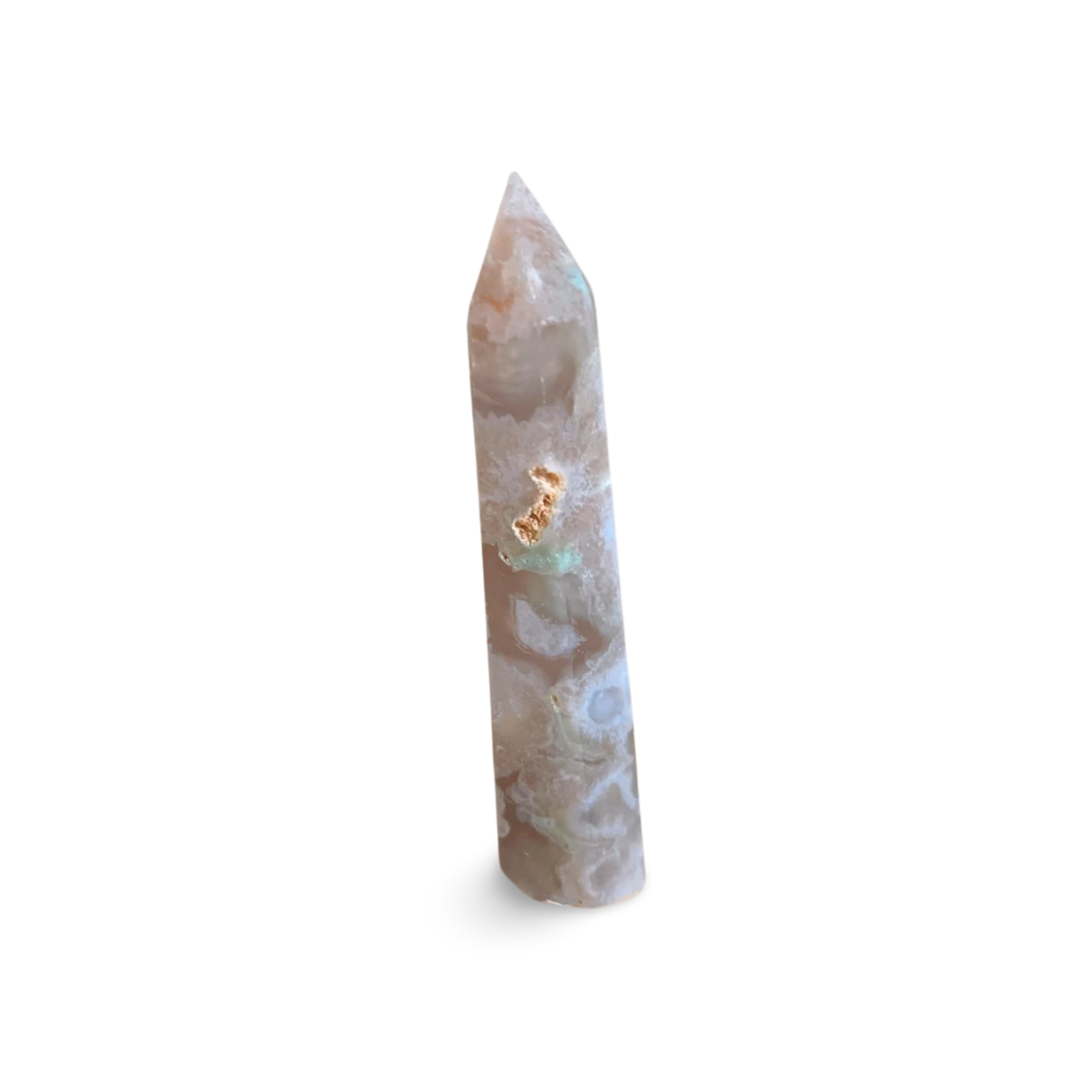 MINI GREEN FLOWER AGATE TOWER