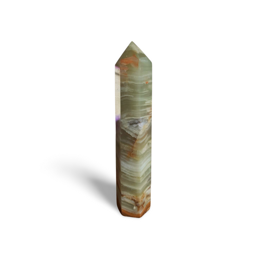 BANDED GREEN CALCITE TOWER