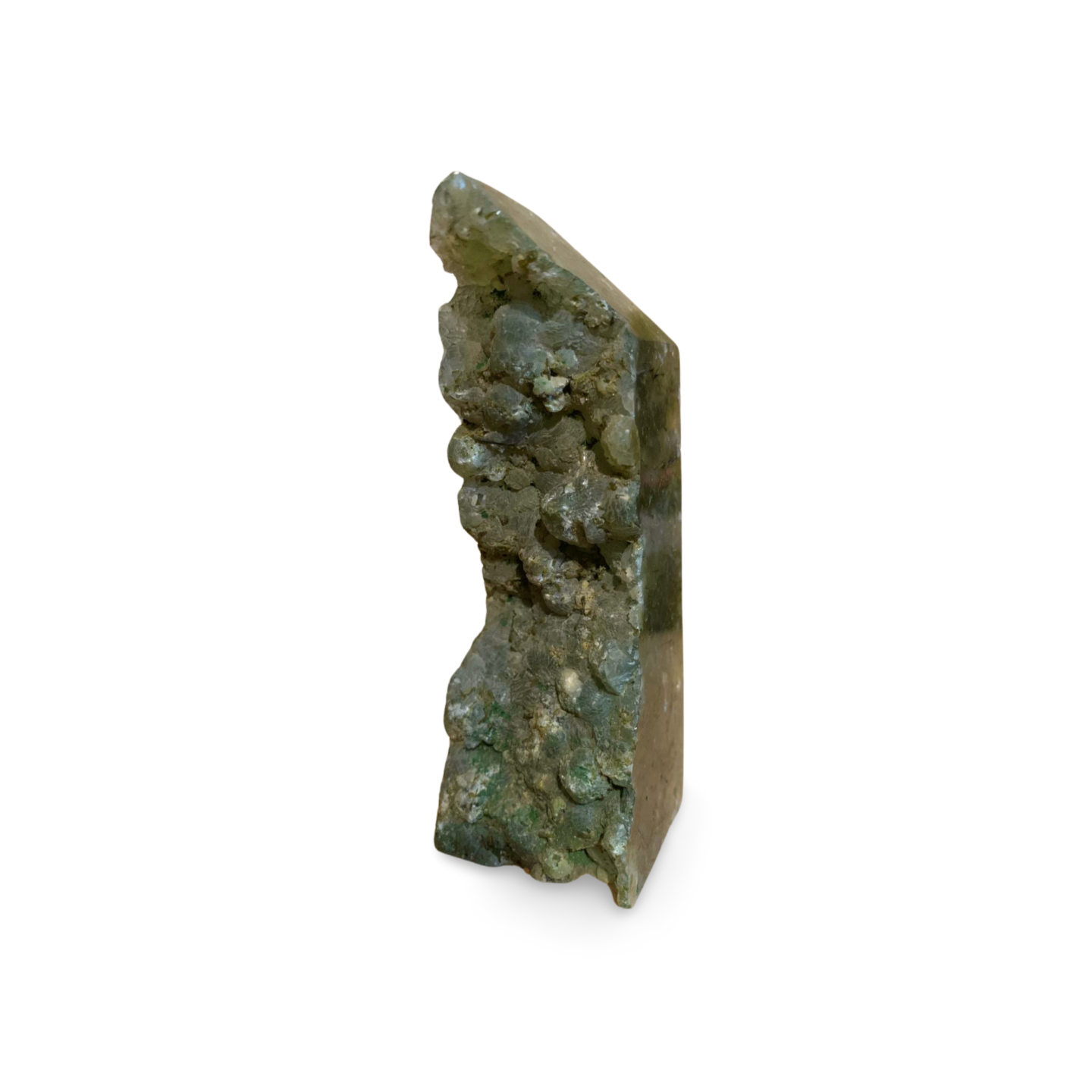 PART RAW PREHINITE with EPIDOTE & BLACK TOURMALINE TOWER