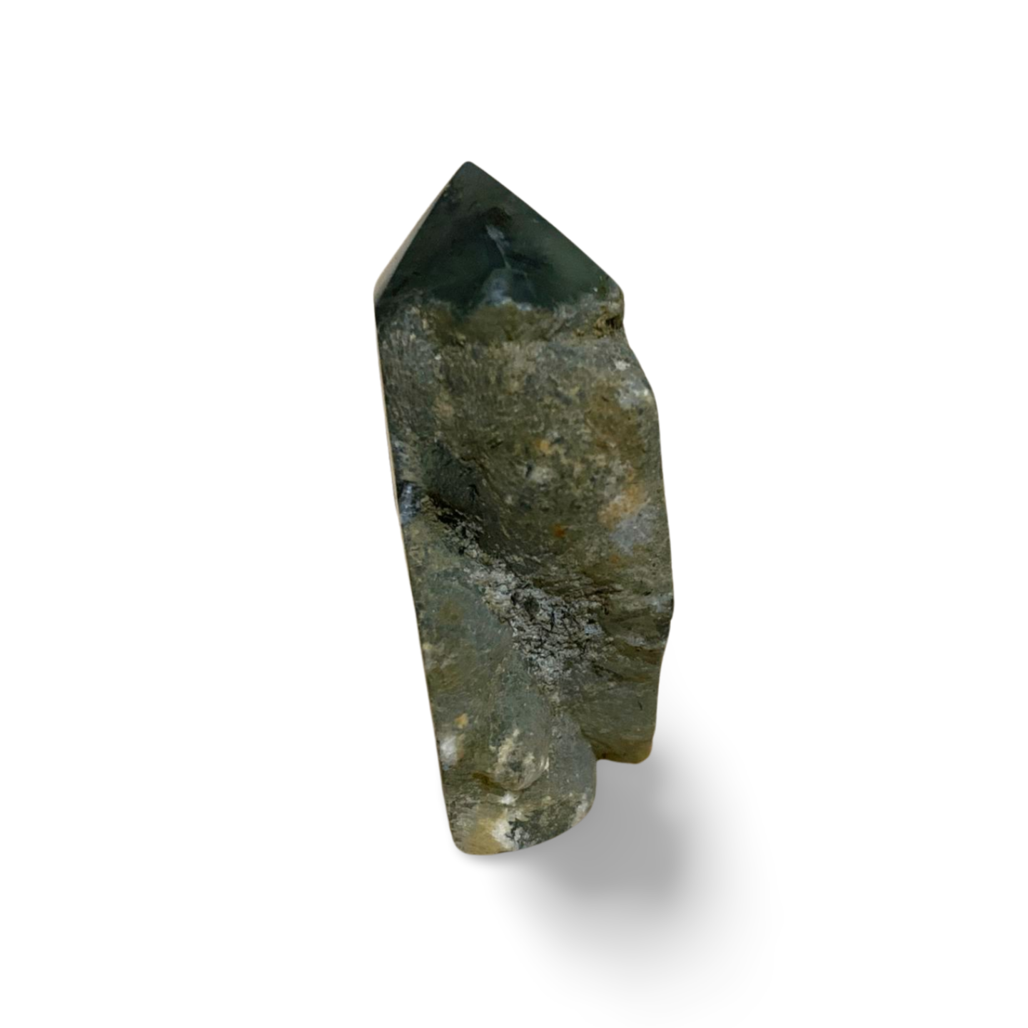 SMALL PART RAW PREHINITE with EPIDOTE & BLACK TOURMALINE TOWER