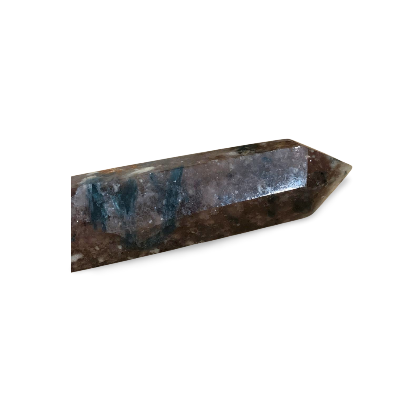 BLUE TOURMALINE with SMOKY QUARTZ TOWER