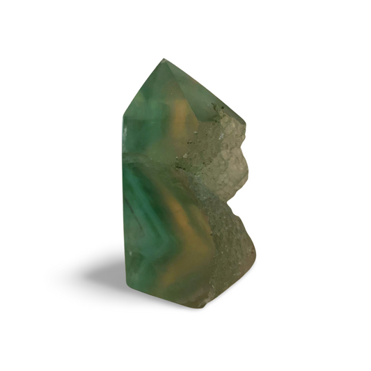 PART RAW GREEN & PINK FLUORITE TOWER